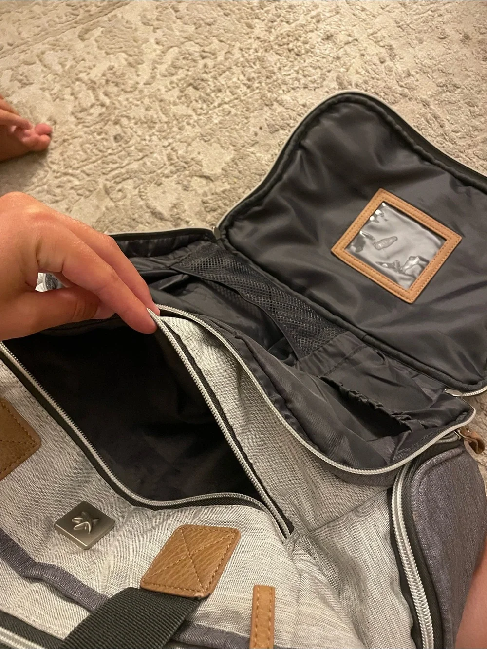 Stylish Gray and Light Gray Men's Backpack - Casual Everyday Bag
